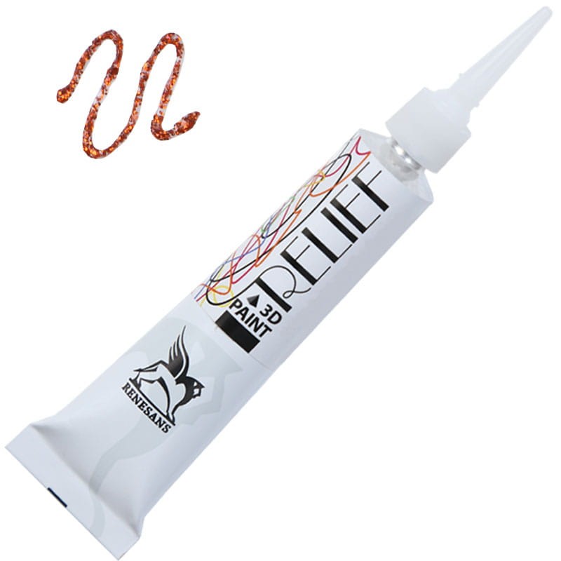 Konturówka brokatowa Renesans Relief Deco' 20 ml - 219 Pomarańcz
