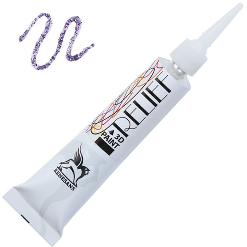 Konturówka brokatowa Renesans Relief Deco' 20 ml - 220 Lawenda