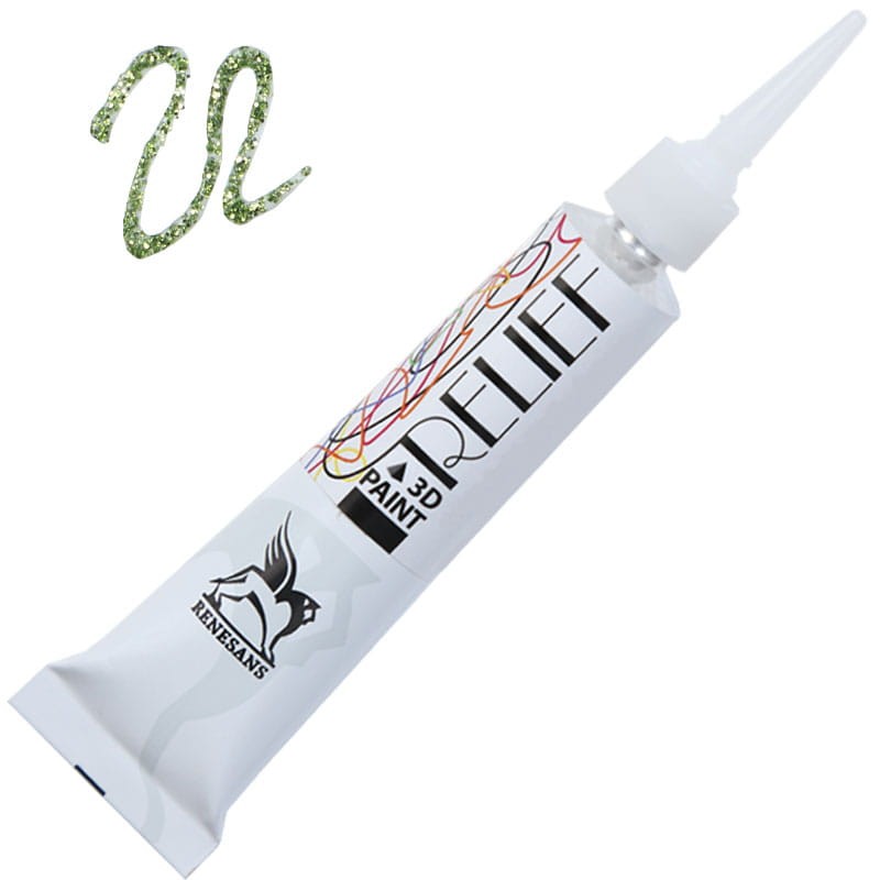 Konturówka brokatowa Renesans Relief Deco' 20 ml - 221 Zieleń brzozowa