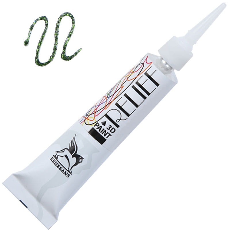Konturówka brokatowa Renesans Relief Deco' 20 ml - 222 Zieleń mchu