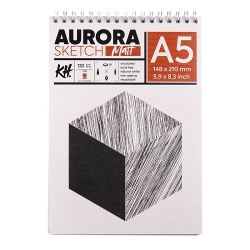 Blok Aurora Sketch Matt - A5, 120g, 20 ark. spirala
