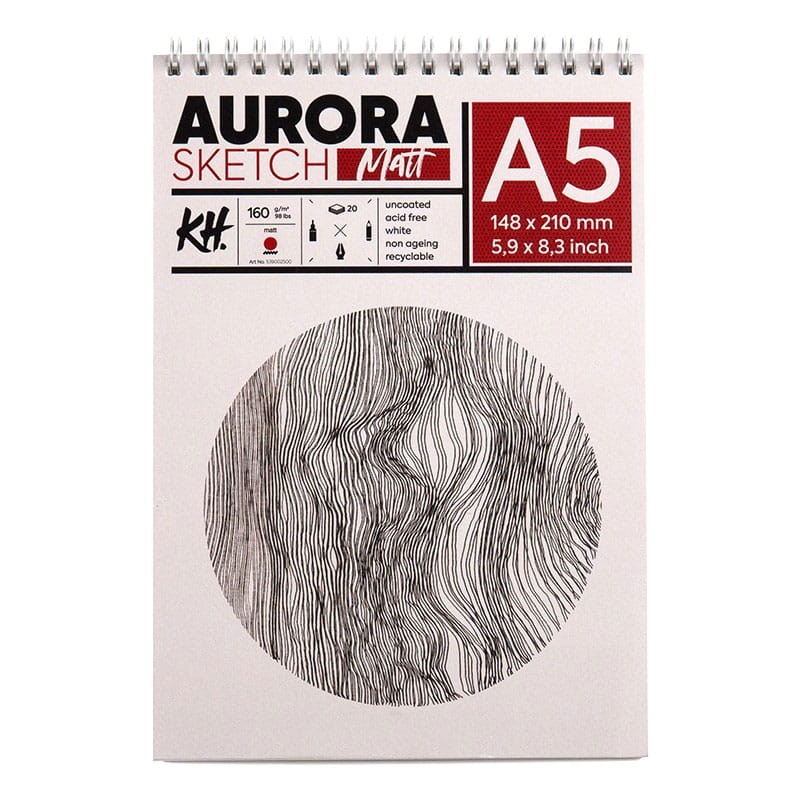 Blok Aurora Sketch Matt - A5, 160g, 20 ark. spirala 01