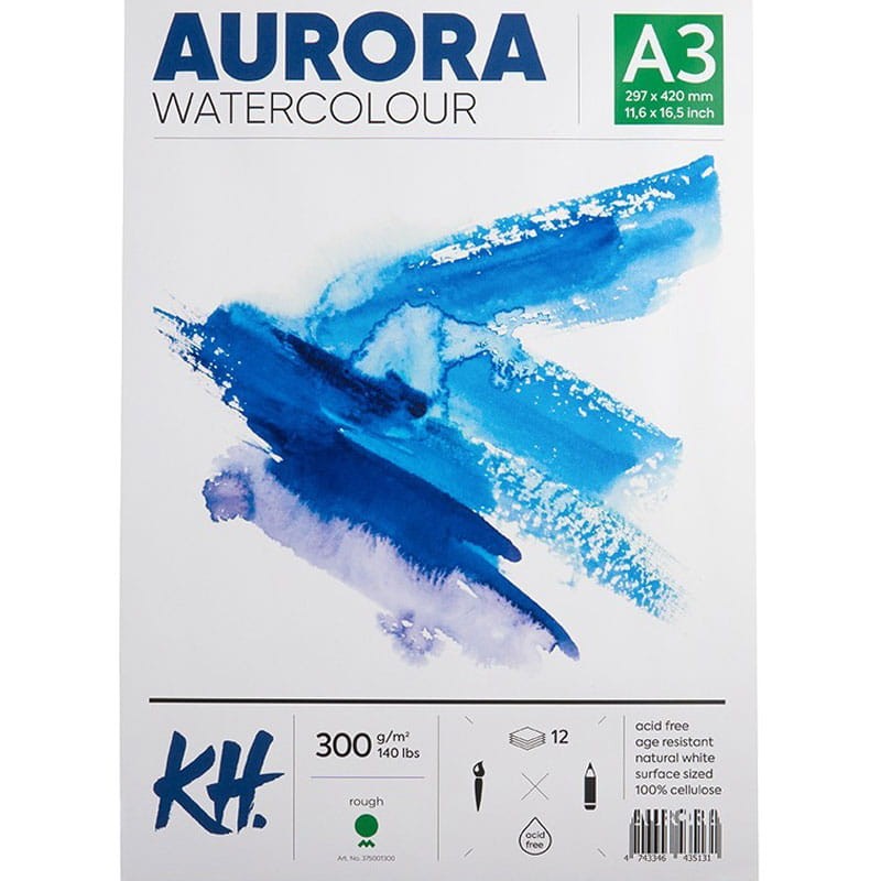 Blok do akwareli Aurora Rough - A3, 300 g, 12 ark 01