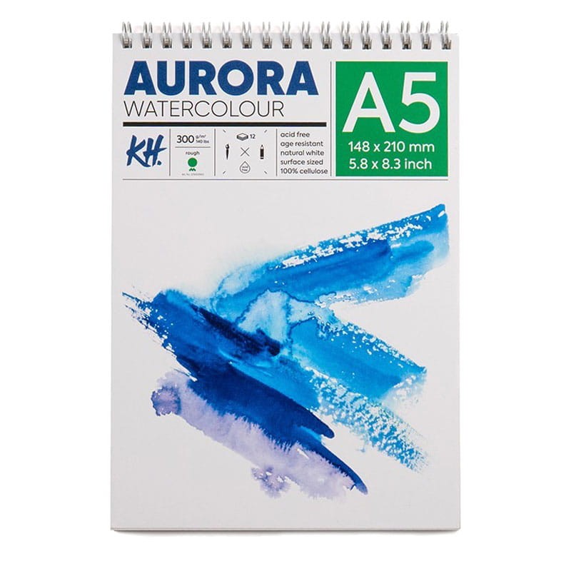 Blok do akwareli Aurora Rough - A5, 300 g, 12 ark. spirala 01