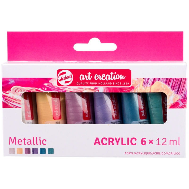 Farby akrylowe Art Creation zestaw 6 x 12 ml Royal Talens - Metallic