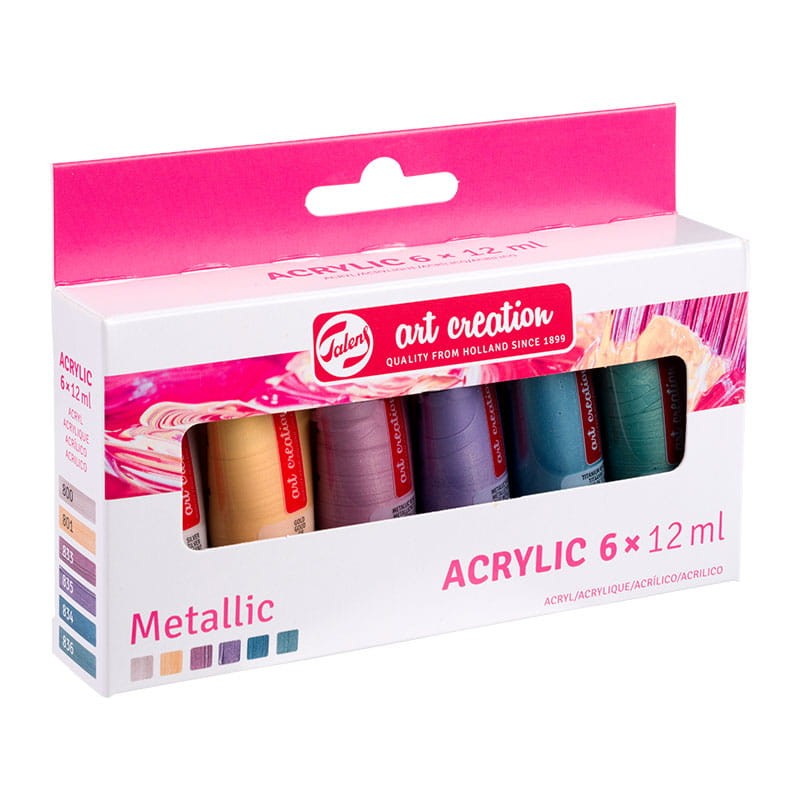 Farby akrylowe Art Creation zestaw 6 x 12 ml Royal Talens - Metallic