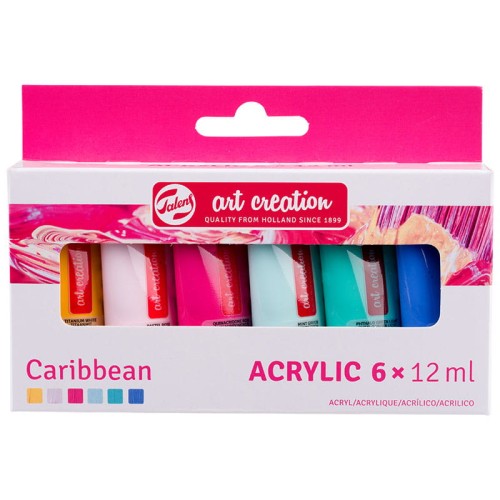 Farby akrylowe Art Creation zestaw 6 x 12 ml Royal Talens - Caribbean