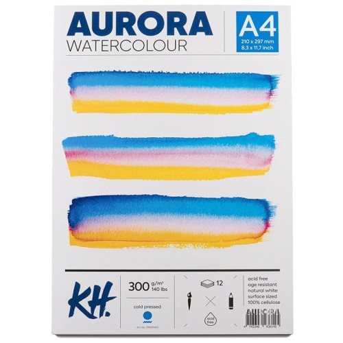 Blok do akwareli Aurora Cold Pressed - A4, 300g, 12 ark.