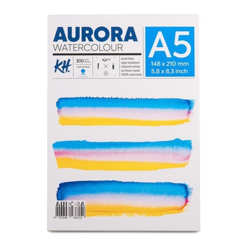 Blok do akwareli Aurora Cold Pressed - A5, 300g, 12 ark.