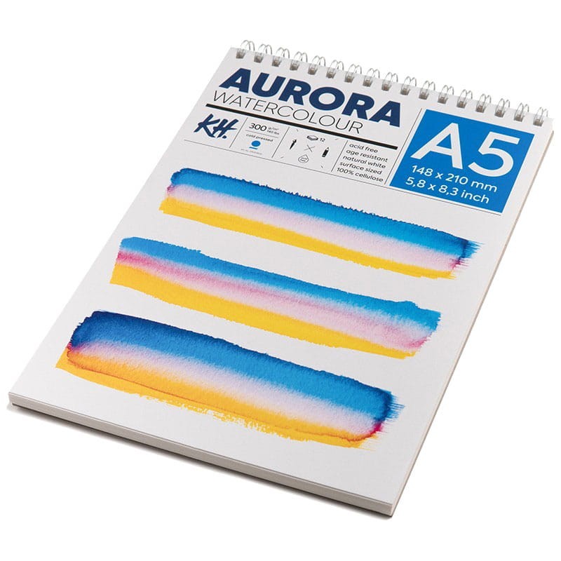 Blok do akwareli Aurora Cold Pressed - A5, 300g, 12 ark. spirala  03