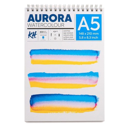 Blok do akwareli Aurora Cold Pressed - A5, 300g, 12 ark. spirala