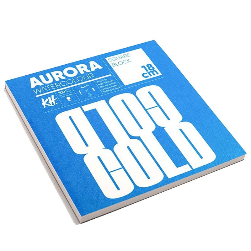 Blok do akwareli Aurora Raw Cold Pressed - 18x18 cm, 300g, 20 ark. 03