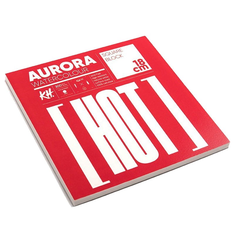 Blok do akwareli Aurora Raw Hot Pressed - 18x18 cm, 300g, 20 ark. 03