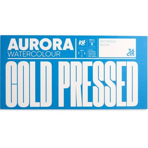 Blok do akwareli Aurora Raw Cold Pressed - 18x36 cm, 300g, 20 ark.