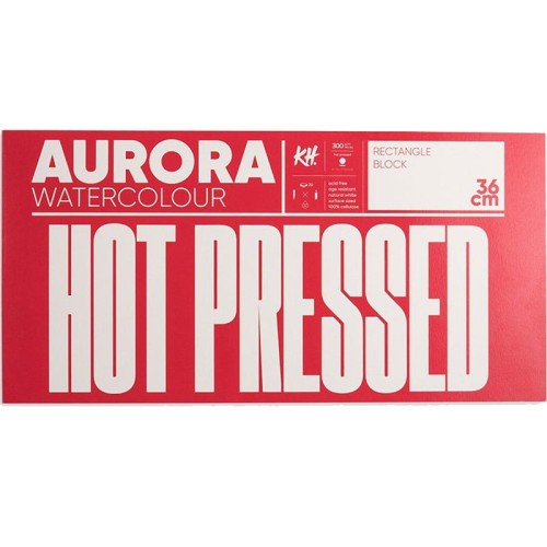 Blok do akwareli Aurora Raw Hot Pressed - 18x36 cm, 300g, 20 ark.