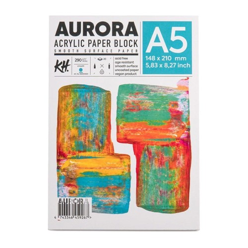 Blok Aurora do farb akrylowych - A5, 290g, 20 ark.