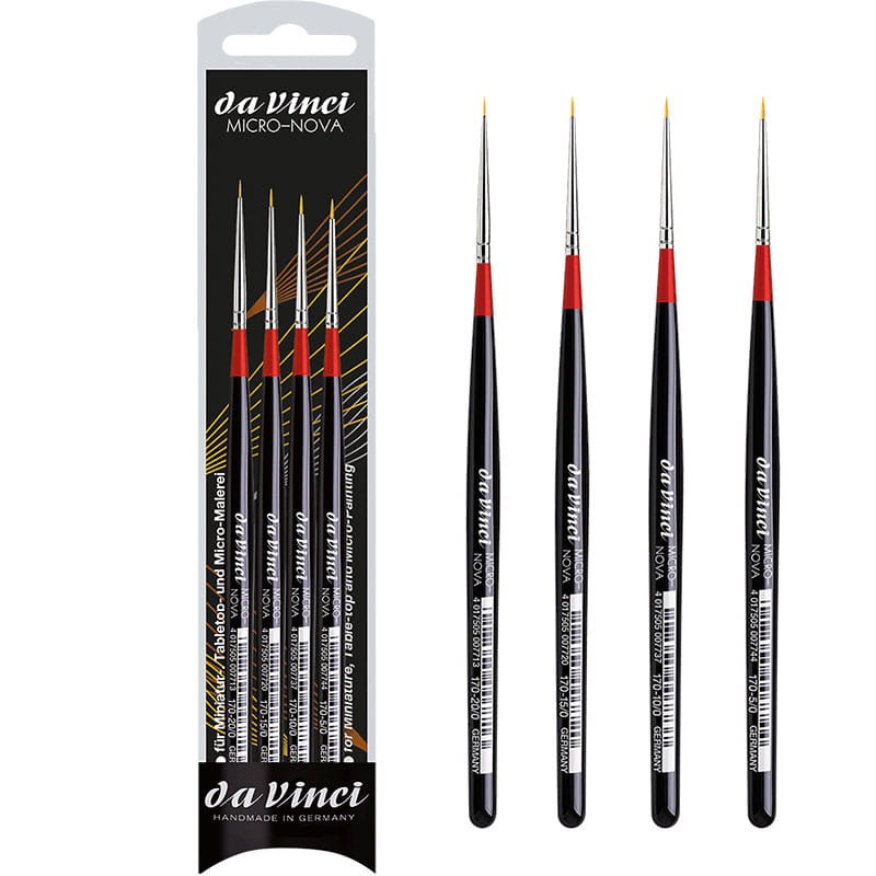 Pędzle syntetyczne da Vinci Micro-Nova zestaw 4 szt., okrągłe.02