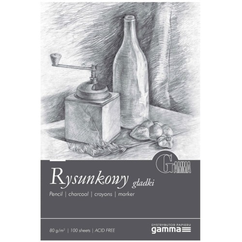 Blok rysunkowy Gamma gładki - A4, 80 g, 100 ark.