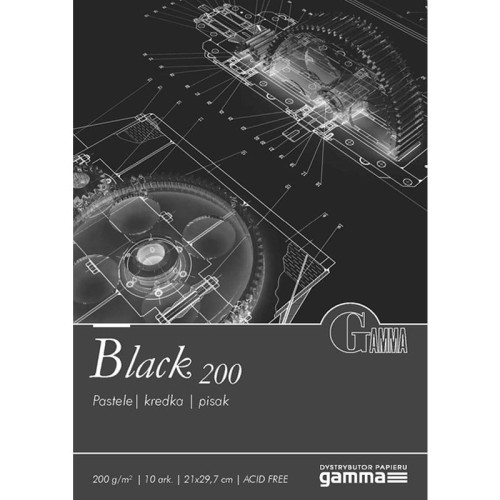 Blok techniczny Gamma Black czarny - A3, 200 g, 10 ark.