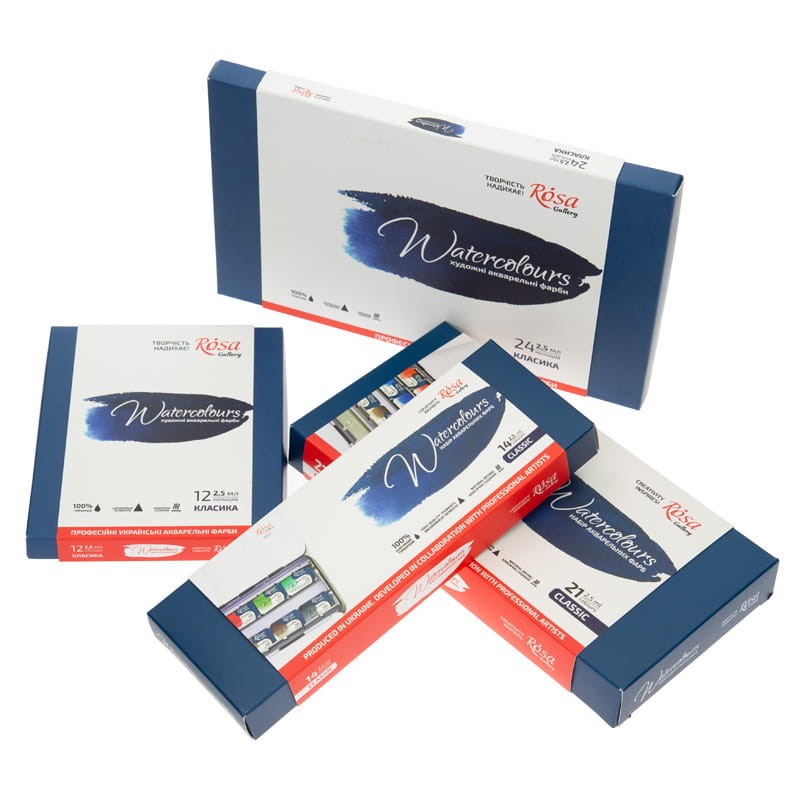 Zestaw farb akwarelowych Rosa Gallery - 21 kolorów, metalowa kaseta 06