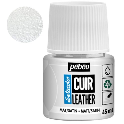 Farba do skóry Setacolor Leather  Pebeo 45 ml - 01 Pure white