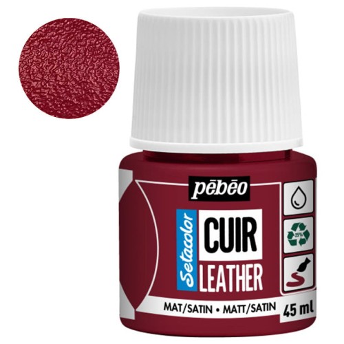 Farba do skóry Setacolor Leather Pebeo 45 ml - 06 Deep red
