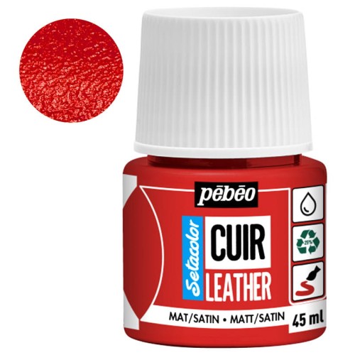 Farba do skóry Setacolor Leather Pebeo 45 ml - 05 Intense red