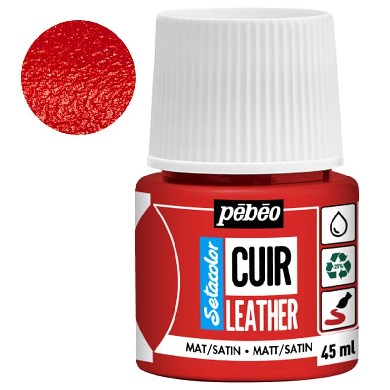 Farba do skóry Setacolor Leather Pebeo 45 ml - 05 Intense red