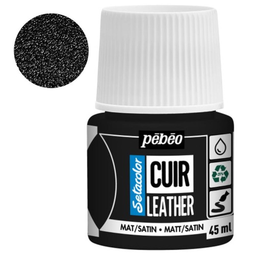 Farba do skóry Setacolor Leather Pebeo 45 ml - 23 Extreme black