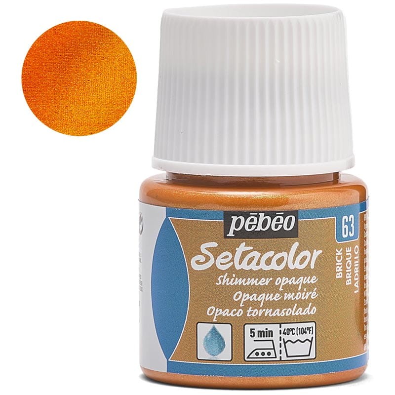 Farba do tkanin Setacolor Opaque Pebeo 45 ml - 63 Brick shimmer