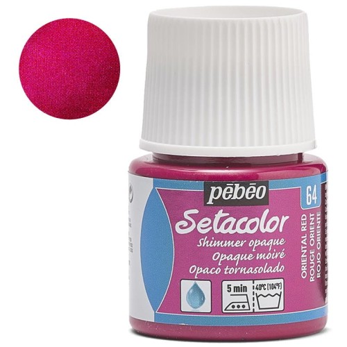 Farba do tkanin Setacolor Opaque Pebeo 45 ml - 64 Oriental red shimmer
