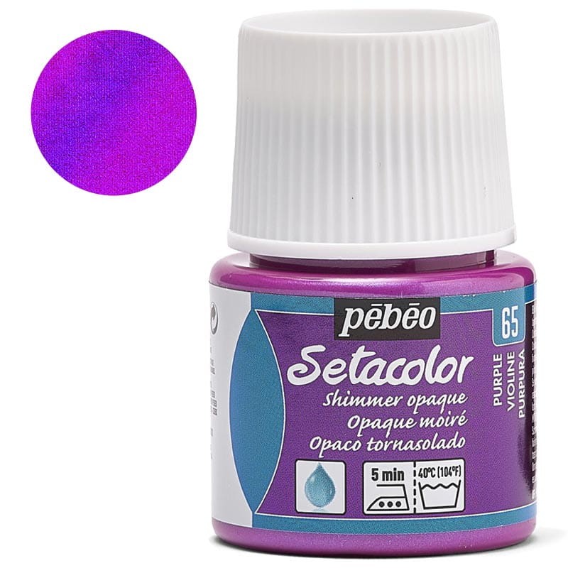Farba do tkanin Setacolor Opaque Pebeo 45 ml - 65 Purple shimmer