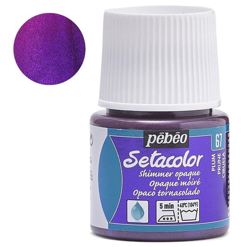 Farba do tkanin Setacolor Opaque Pebeo 45 ml - 67 Plum shimmer
