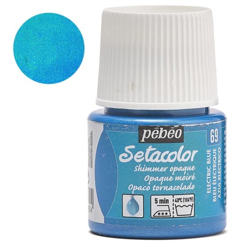 Farba do tkanin Setacolor Opaque Pebeo 45 ml - 69 Electric blue shimmer