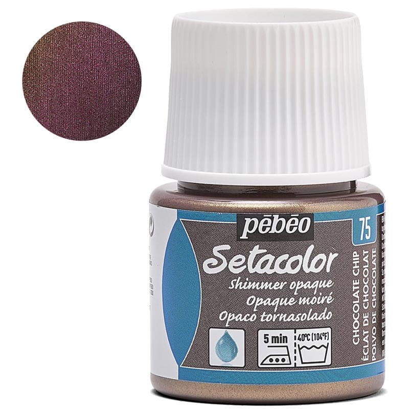 Farba do tkanin Setacolor Opaque Pebeo 45 ml - 75 Chocolate chip shimmer
