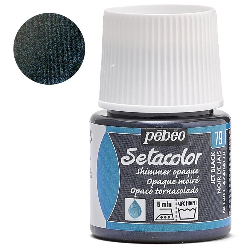Farba do tkanin Setacolor Opaque Pebeo 45 ml - 79 Black shimmer
