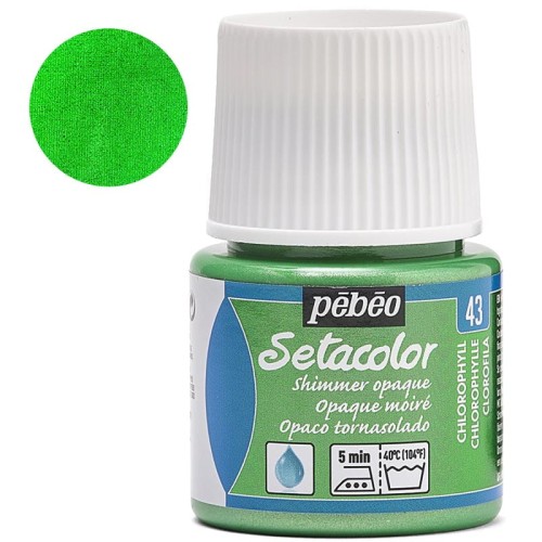 Farba do tkanin Setacolor Opaque Pebeo 45 ml - 43 Chlorophyl shimmer