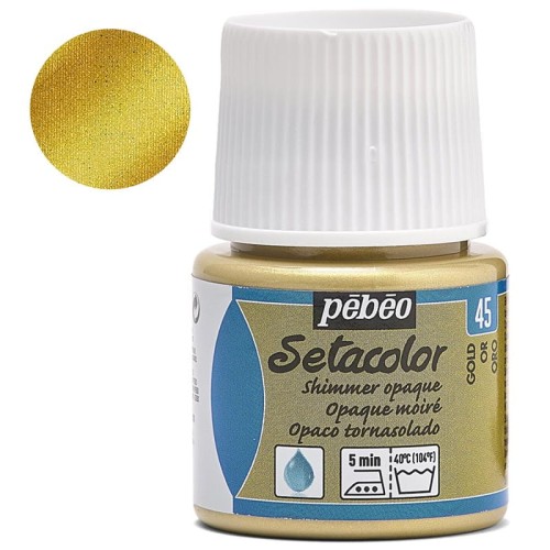 Farba do tkanin Setacolor Opaque Pebeo 45 ml - 45 Gold shimmer