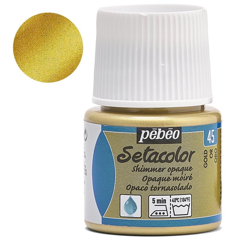 Farba do tkanin Setacolor Opaque Pebeo 45 ml - 45 Gold shimmer