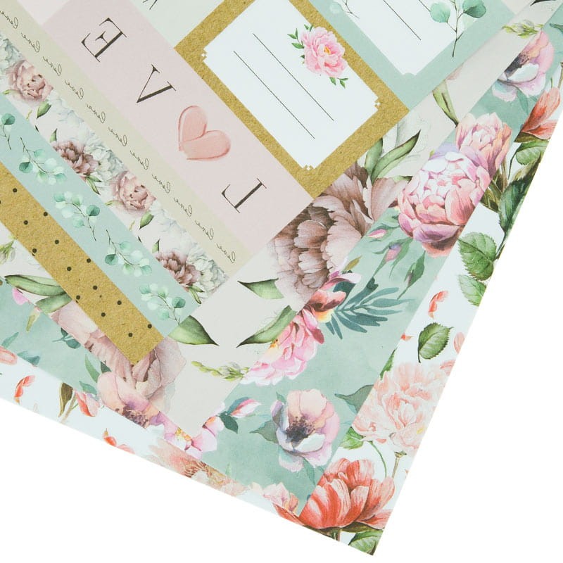 Blok kreatywny do scrapbookingu z naklejkami A4 - garden