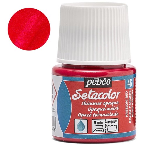 Farba do tkanin Setacolor Opaque Pebeo 45 ml - 46 Passion red shimmer
