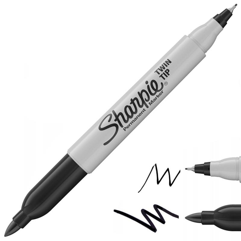 Marker permanentny dwustronny Sharpie Twin Tip czarny 01