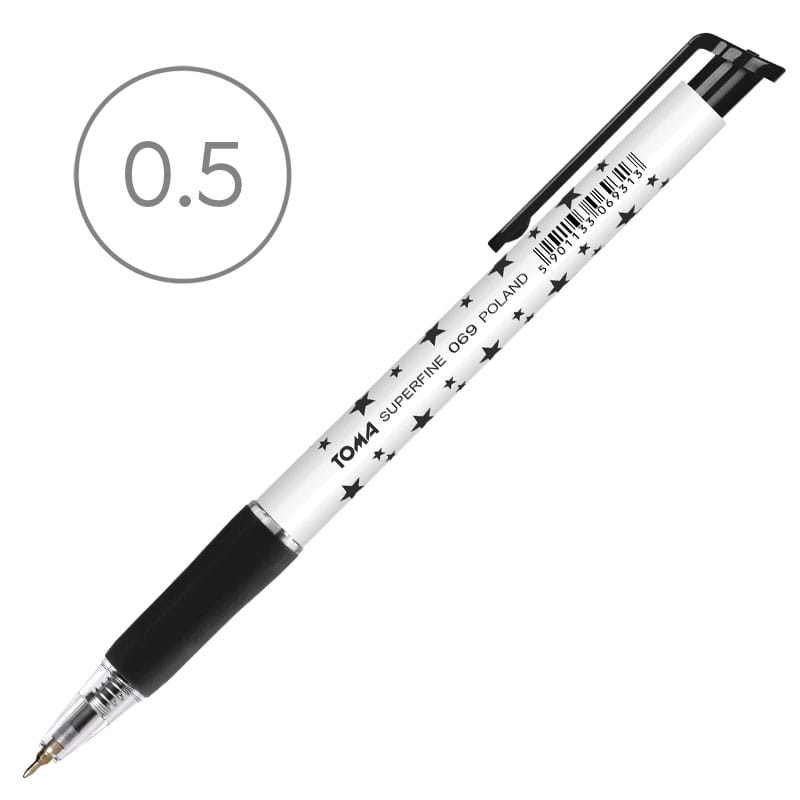 Długopis automatyczny Toma Superfine 069 gwiazdki - czarny