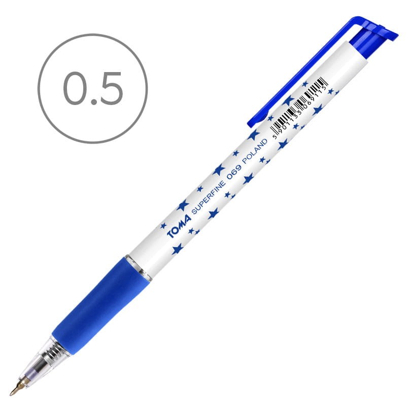 Długopis automatyczny Toma Superfine 069 gwiazdki - niebieski