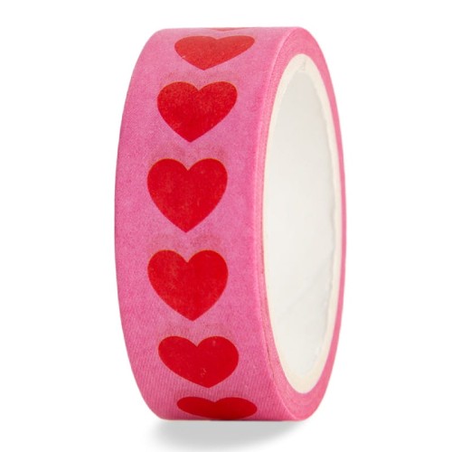 Taśma washi Hearts róż - czerwone serca