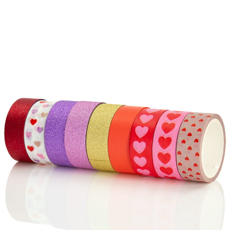 Taśma washi Hearts brokat blade złoto 03