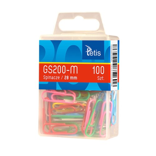 Spinacze do papieru Tetis mix kolorów - 100 szt.