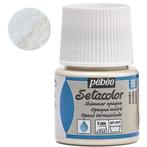 Farba do tkanin Setacolor Opaque Pebeo 45 ml - 98 Ivore Moi shimmer