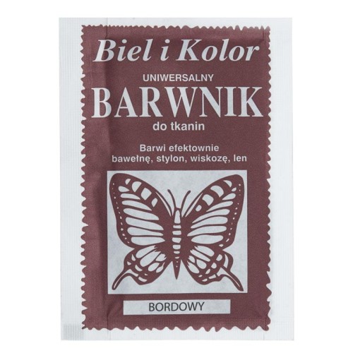 Barwnik do tkanin Biel i Kolor - bordowy