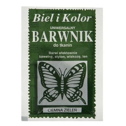 Barwnik do tkanin Biel i Kolor - ciemna zieleń